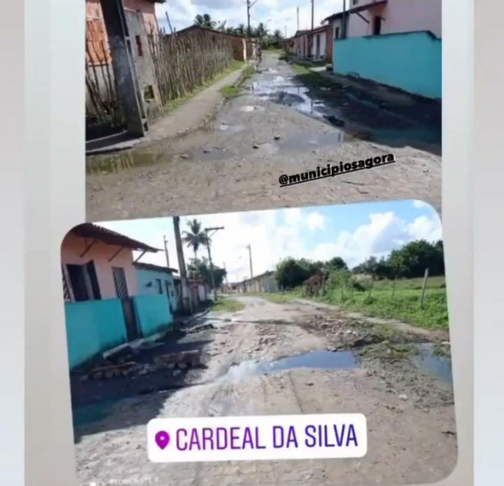 Com acúmulo de esgoto na ''Rua dos Prédios'', moradores cobram solução em Cardeal da Silva