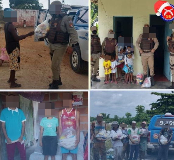 Campanha Natal Encantado da 56ª CIPM arrecada cerca de 1 tonelada de alimentos para famílias carentes