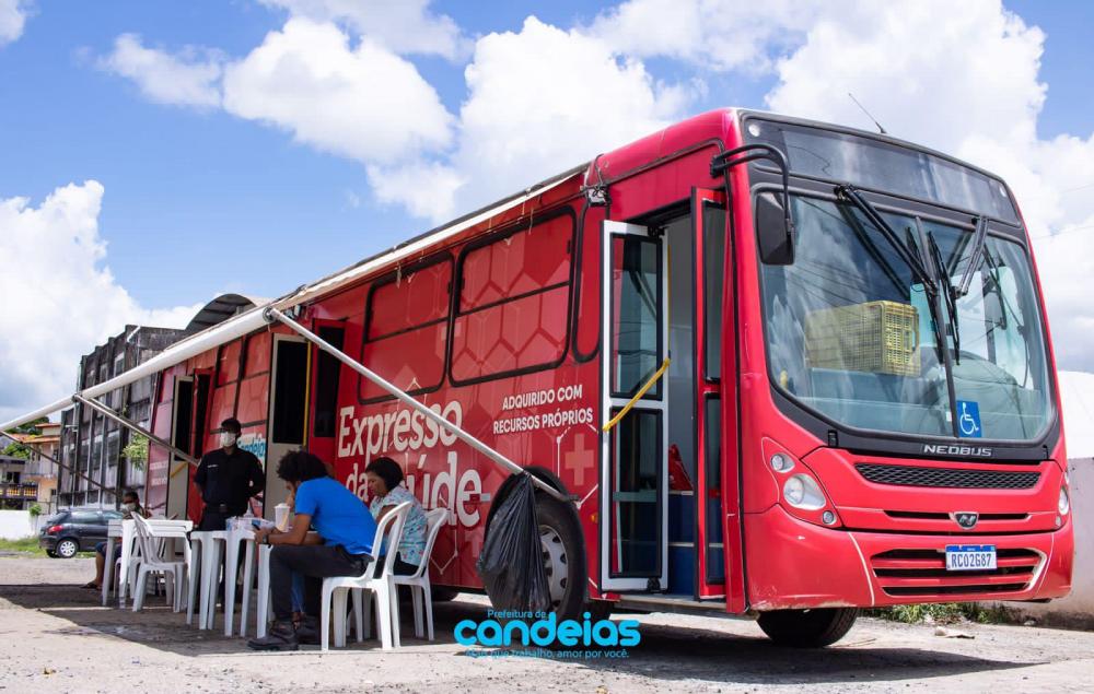 Prefeitura de Candeias realização ação do Expresso da Saúde na central de abastecimento do município