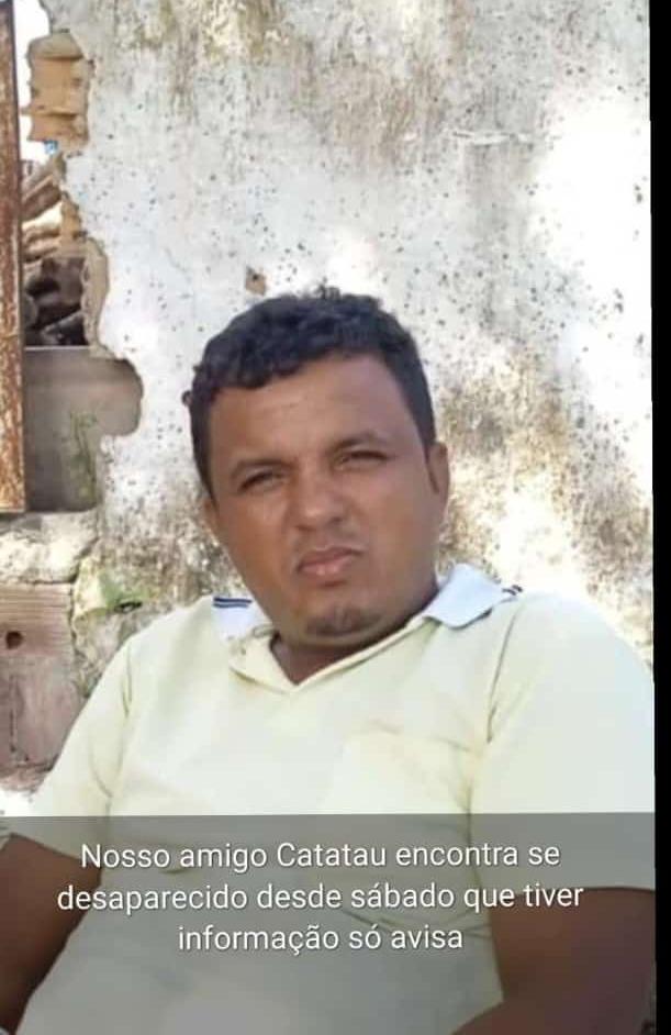 Homem conhecido como Catatau desaparece em Conde e família busca informações sobre seu paradeiro