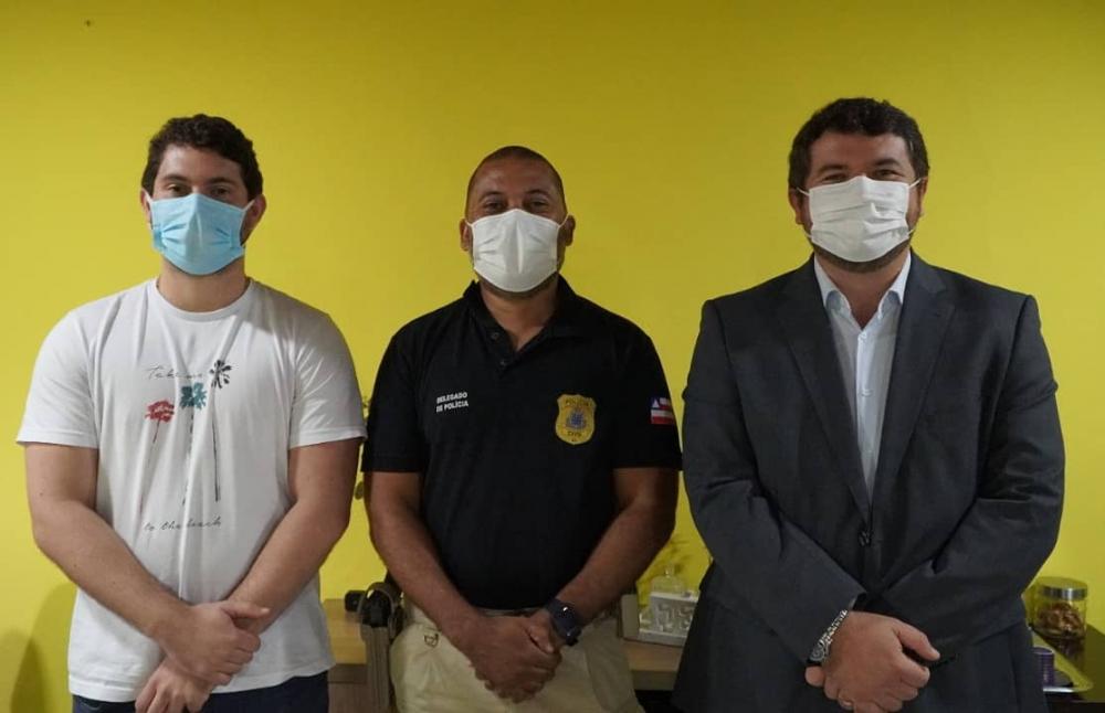 Prefeito Júnior Argôlo e Presidente da Câmara Filipe Argôlo participam de reunião com Delegado em Entre Rios