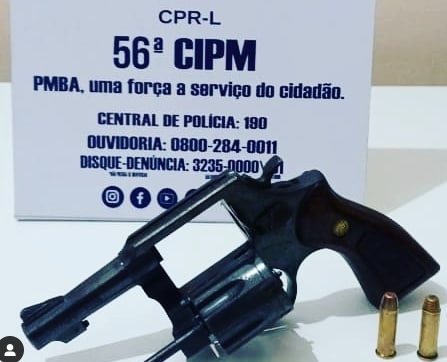 PETO da 56° CIPM apreende arma de fogo em Bairro de Entre Rios